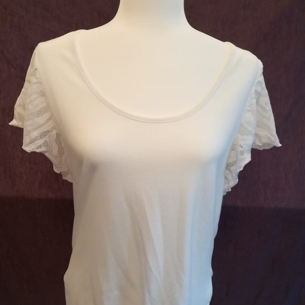 White Blouse with Lacey Sleeves